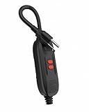ConnecRCD 1 FT/30CM GFCI Extension Cord, 14AWG Heavy Duty Short Power Cable, 15A/125V, ETL Listed Inline GFCI Plug with Auto Reset for Pressure Washer, Vending Machine, Hot Tub, Outdoor Use