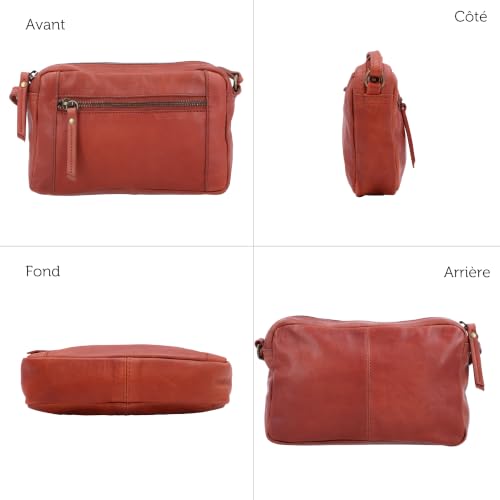 Sac à main marron Gusti Dominic en cuir véritable pour vos sorties - 4