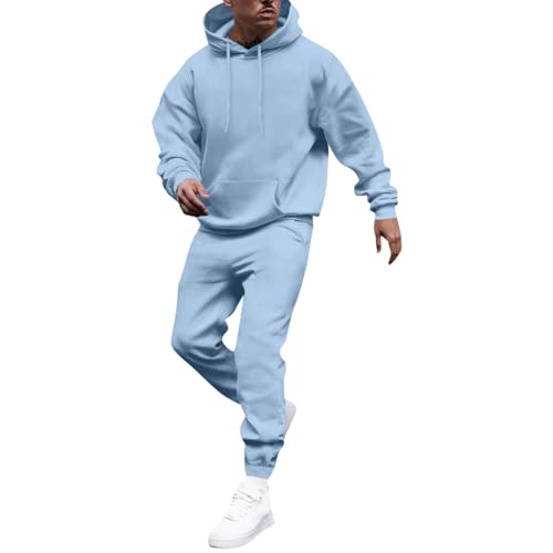 Mens Tracksuit Set Sweatsuits Fleece Hoodie And Sweatpants Jogging Suit Athletic Lounge Hooded Sweatshirts Ropa