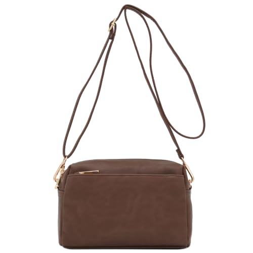 Image of FashionPuzzle Triple Zip Small Crossbody Bag
