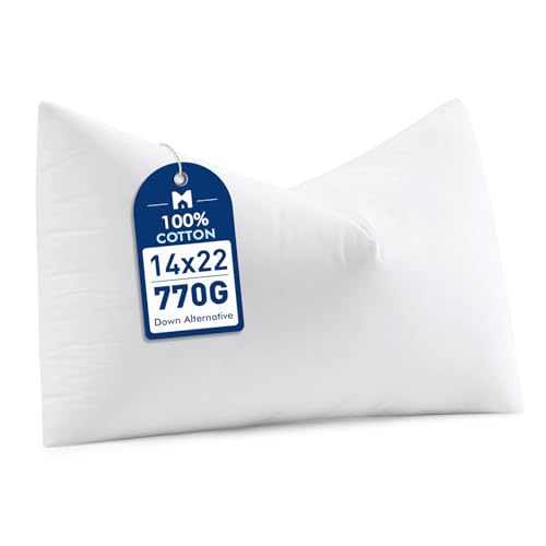 MIULEE 14x22 Down Alternative Pillow Insert Soft Throw Pillow for Sofa Bed