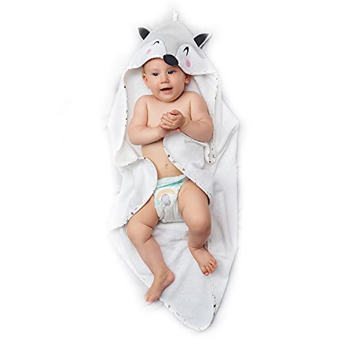 STOFIA Babyhandtuch Mit Kapuze 80x80cm - Bio Baumwolle & Bambus | 500gsm Super Saugfähig