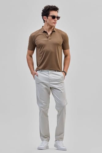 Image of SNITCH Slim Fit Light Grey Trousers