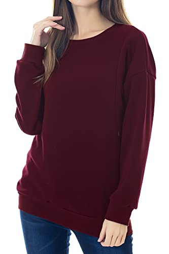 Image of Smallshow Fleece Maternity Nursing Sweatshirt Long Sleeve Breastfeeding Tops