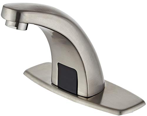 Luxice Automatic Touchless Infrared Sensor Faucet,Hot & Cold Mixer Cover Plate Included Water Tap, Brushed Nickel Finished