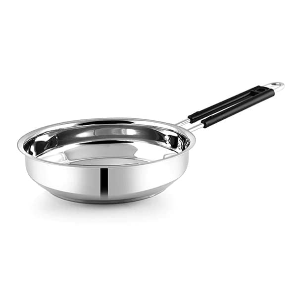 Buy Stainless Steel Flat Frying Pan with Long Handle, 24 CM Stainless
