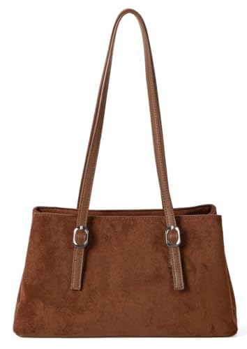 Slouchy Suede Hobo Bags Women Cute Crescent Crossbody Purses Underarm Shoulder Satchels Bag Top-Handle Travel Tote Handbag