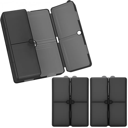 Image of FYY Travel Pill Organizer, Large Pill Box Medicine Case-2pcs Clear Black