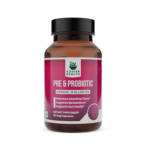 Pre and Probiotics-6 Strains, 18 Billion CFU, Gut Health & probio...