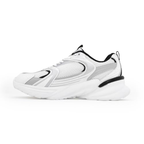 Image of Red Tape Women's Sneakers White Silver Pu Mesh Round Toe Lace-Up