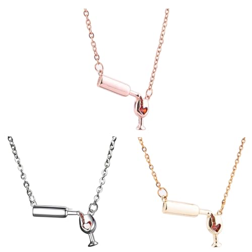 TOVINANNA Garrafa de colar de mulher jóias do Dia dos Namorados e dourado prateado e rosa, Metal, alloy Sem Pedra Preciosa