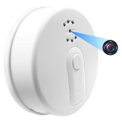 UYIKOO Camera Espion WiFi 5G, Mini Caméra Espion sans Fil 1080P HD, Détecteur de Fumée Micro Camera Surveillance A Distance Discrete Vision Nocturne...