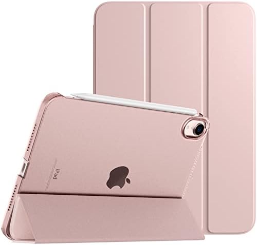 TiMOVO Case for New iPad Mini 6th Generation, iPad Mini 6 Case(8.3-inch, 2021), [Support Touch ID & APPLE Pencil Charging] Slim Translucent Frosted Hard Back Cover with Auto Wake/Sleep - Black