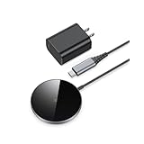 【熱くならない】NANAMI マグネット式 ワイヤレス充電器 (20W出力のUSB-Cアダプター付属) - N52磁石採用 超薄型 MagSafe対応 マグセーフ充電器 iPhone 17/16/15/14/13/12 Pixel 10シリーズ AirPods 4/3/Pro(第二世代) 置くだけ充電器 くっつく背面貼り付け スマホケース対応 新生活 秋のギフト Black