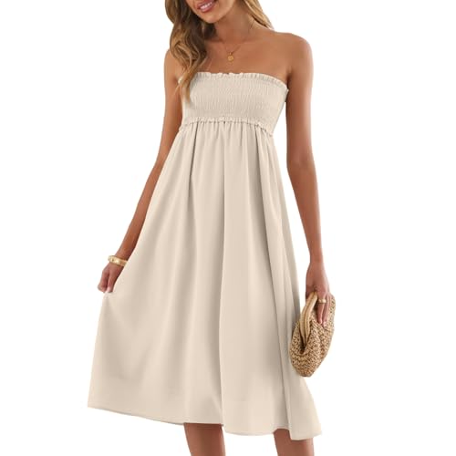 Robe de plage legere et fluide avec bustier smocke pour vos vacances