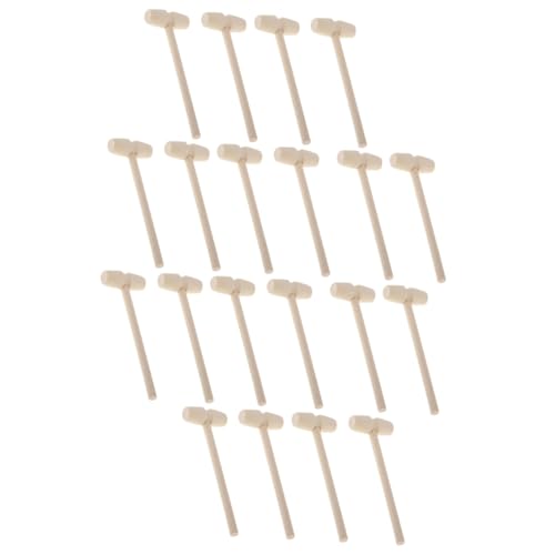 KONTONTY 20pcs Mini Solid Wood Hammers Educational for Creative Playset for Hand Eye Coordination and Safe and Craft Hammer