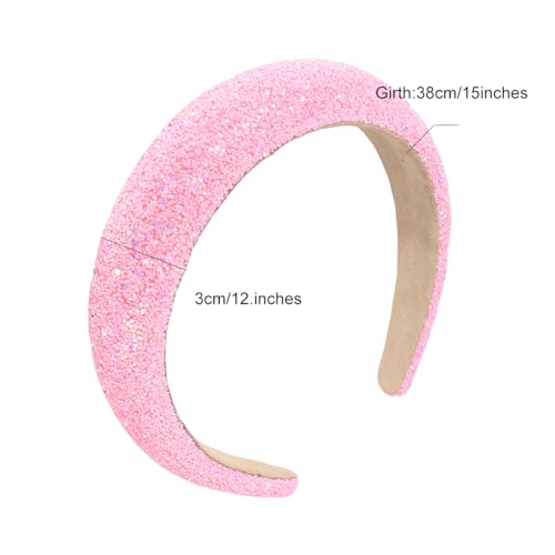 scicent Head Bands Adult Women Wide Rhinestone Headbands Glitter Padded Hair Accessories Crystal Embellished Pearls Hairband Elastic Headbands 16612 - Image 2