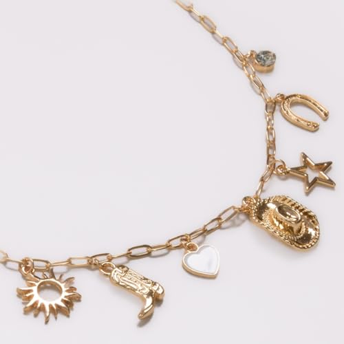 Humble Chic NY Gold Charm Necklace for Women - Paperclip Chain Necklace with Trendy Charms, Chunky Statement Necklace3