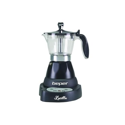 BEPER BC.041N Lucilla kaffebryggare i aluminium för 3 koppar, programmerbar, timer programmerbar upp till 24 timmar tidigare, varmt kaffe i 30 minuter – svar