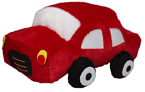 Image of Tickles Soft Stuffed Plush Car Toy for Kids Room (Color: Red and White Size: 31 cm)
