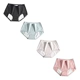 Healeved Bragas Menstruales para Mujer 4 Piezas de Algodón Absorbentes de Humedad Cómodas hasta La Cintura
