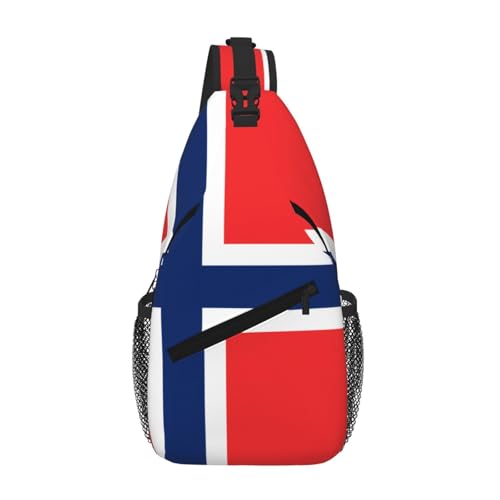 Sac de poitrine homme drapeau norvégien : fini les poches pleines au quotidien