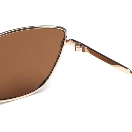 Image of Dervin UV Protected Cat Eye Retro Sunglasses for Women, Metal Frame Shades for Women (Small Size)