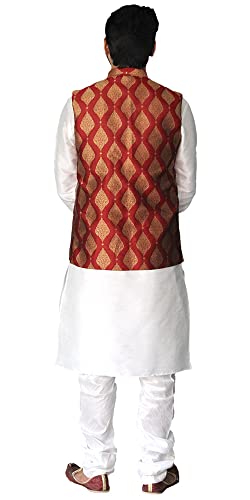 Image of Men's Silk Kurta Pajama Jacket /Waistcoat /Blazer Set