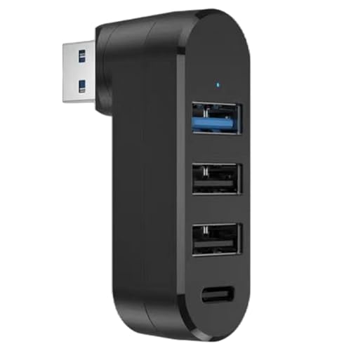 USB Port Splitter - 4 Port USB 3.0 Hub, USB Hub USB Splitter | Rotatable USB Splitter USB Expander USB 3.0 Expander Splitter, Multi USB Port Expander USB Adapter Station for Laptop, Car, Desktop