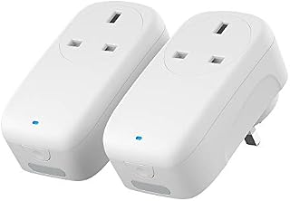BroadLink Smart Plug (NoAPP Version), Wi-Fi Timer Smart Outlet Socket with Night Light, Compatible with Alexa/Google Home/IFTTT, No Hub Required, 13A, Remote Control Anywhere, SP4L-UK (2-Pack)
