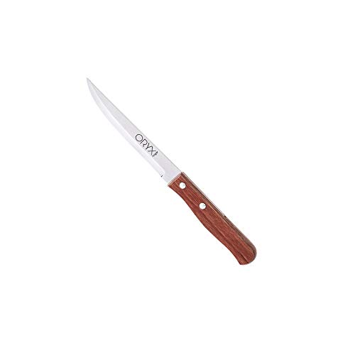 Cuchillo Montana Multiusos Hoja Lisa Acero Inoxidable 11 Cm. Mango Madera (Blister 3 Piezas)