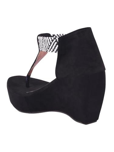 Image of SilverArrow womens Pacifico Fashion Sandals|Wedges Heel Sandals With Pull On Strap|Fusion Wear