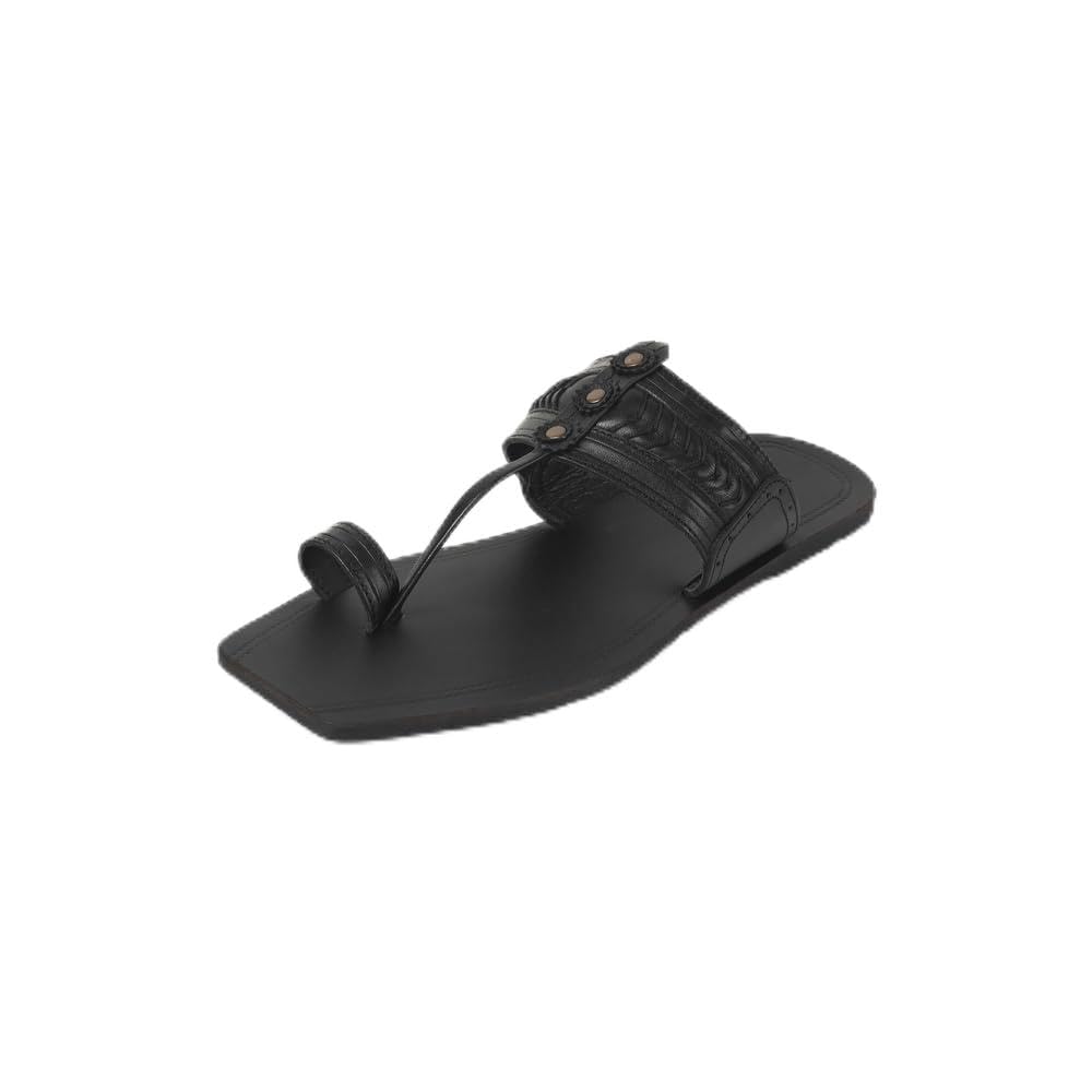 Men's Faux Leather Kolhapuri Inspired Stylish Sandals