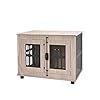 Amazon Basics Heavy Duty Dog Crate Furniture for Small Dogs, Wooden Decorative Dog Kennel Cage Indoor with Safety Lock, 32.5″ L x 25.6″ W x 21.9″ H