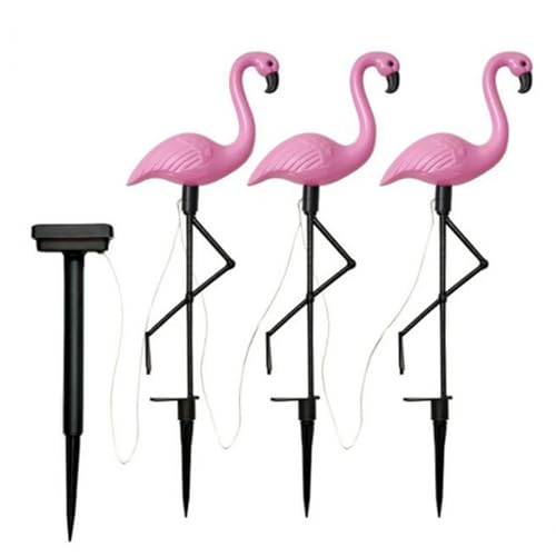 Flamant rose pour jardin avec éclairage étanche en ABS | Décoration extérieure longue durée
