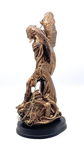 Estatua de San Miguel Arcángel Resina Bronce 8.5 in miniatura 6