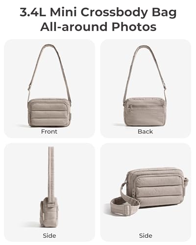 BAGSMART Puffer Crossbody Bag Brown