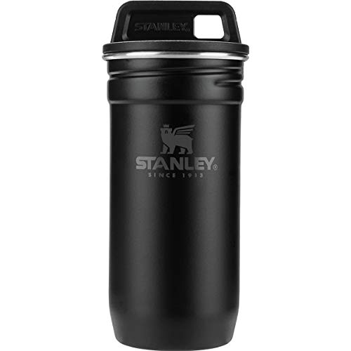 STANLEY Adventure Pre-Party Nesting Shot Glass Set | 4 Shot Glasses in Travel Carrying Case | 2 oz Stainless Steel Shooters | BPA-Free | Matte Black