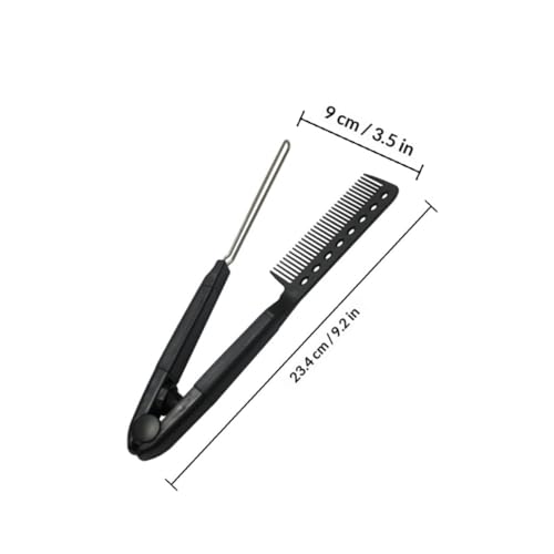 Peine alisador en V para cabello rizado y grueso negro miniatura 2