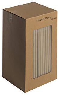 We Can Source It Ltd - Box of 250 KRAFT BROWN Paper 100% Biodegradable/Eco-friendly Drinking Straws (20cm / 8inch) - BAN THE PLASTIC STRAW!!
