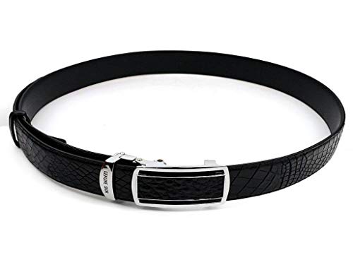 Genuine Real Belly Crocodile Skin Leather Men's Black Belt 48"4