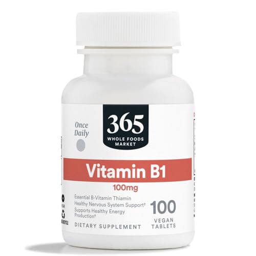 365 by Whole Foods Market, Vitamin B1 100mg, Vegan, 100 Tablets - image 1
