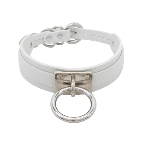 Collier ras du cou en cuir synthétique souple femme avec fermoir ajustable robuste