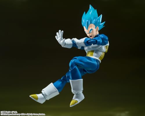 TAMASHII NATIONS S.H. Figuarts Dragon Ball Super Super Saiyan God Super Saiyan Vegeta - Pride of Penetrating Saiyan - Approx. 5.3 inches (135 mm), PVC & ABS Pre-Painted Action Figure