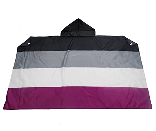 AZ FLAG - Umhangflagge Regenbogen Geschlechtsloser - 150x90 cm - Asexualität Cape Fahne 100% Polyester mit integrierten Ärmeln und Kapuze - Body Flag 80g