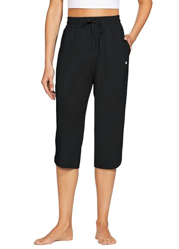 Willit Women's Swim Capris Pants Quick Dry Swimming Board Beach Athletic Capris with Pockets Lightweight UPF 50+ 18"2