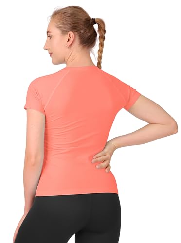 Image of MathCat Seamless Workout Tops for Women Short Sleeve Yoga Running Shirts,Breathable Athletic Compression Shirt Women XS-XL
