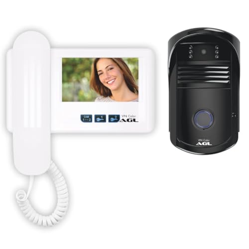 Vídeo Porteiro AGL VP4 Color com Monitor 4” – Sistema com 4 Câmeras, 2 Painéis de Rua, Áudio por Monofone, Visão Noturna e Acionamento de Fechaduras