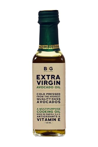 Image of Black and Green Extra Virgin Cold Press Multipurpose Avocado Cooking Oil Bottle, 100 ml (Pack of 3)