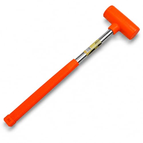 Stark USA 9-Pounds Dead Blow Hammer Mallet with Non-Marring Rubber Coating 9lbs Head Checkered Grip Handle Rebound Resistant Unibody Molded Orange